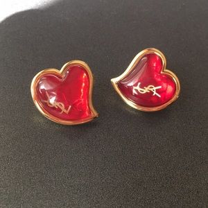 YSL large heart earrings